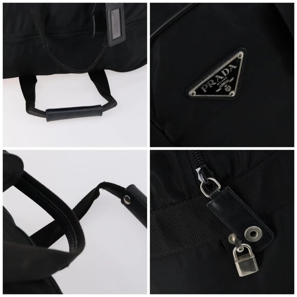 PRADA Boston Bag Nylon Black Silver Auth 144179 - Picture 16 of 16
